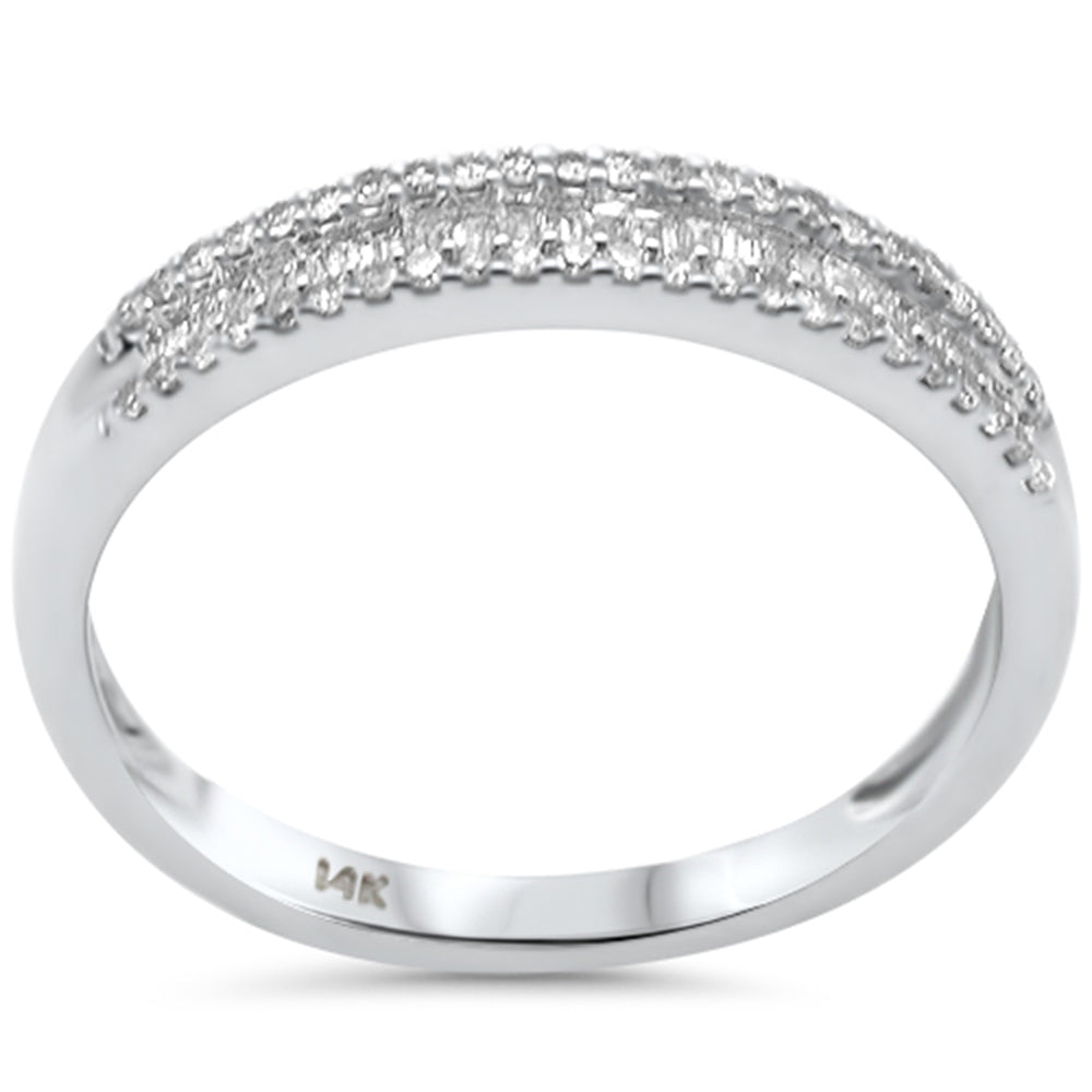 Muse Jewelry .25ct G SI 14K White Gold Round & Baguette Diamond Band Ring