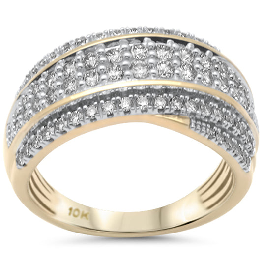 Muse Jewelry 1.00ct G SI 10K Yellow Gold Diamond Dome Band Ring Size 7