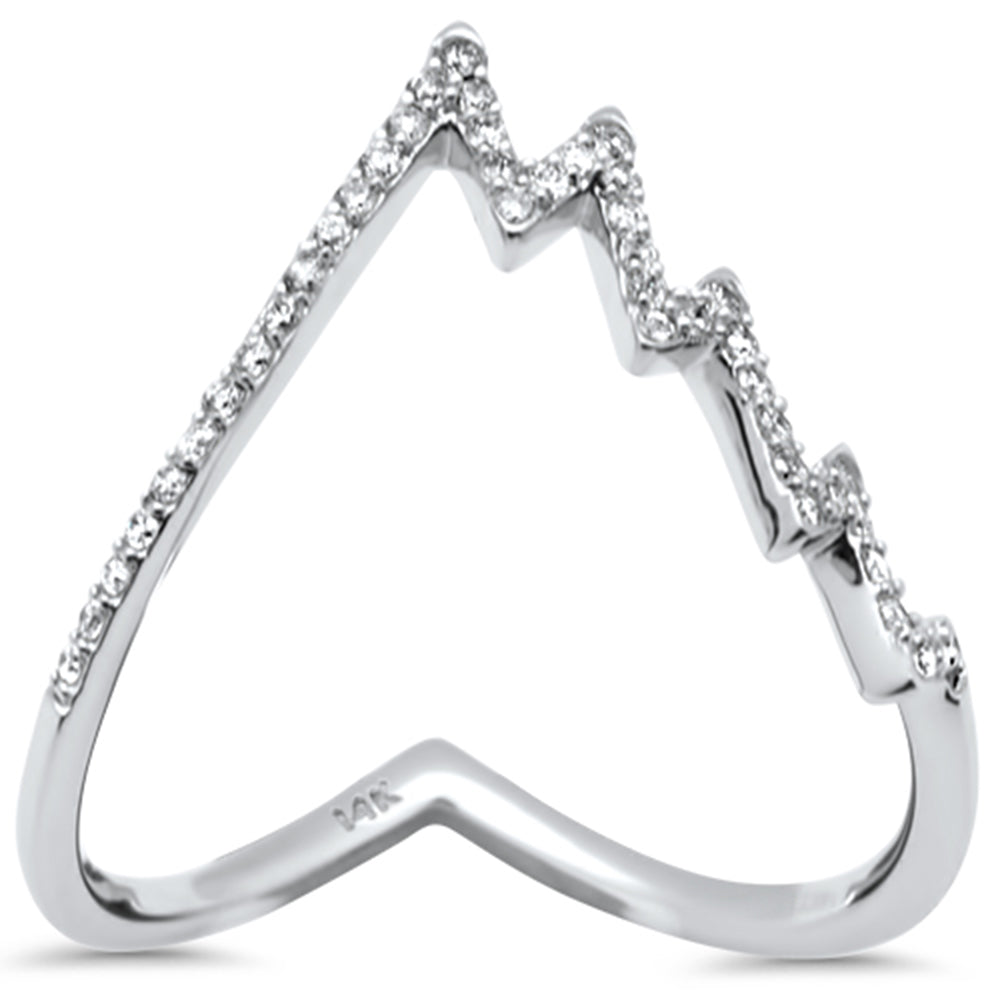 Muse Jewelry .19ct G SI 14K White Gold Diamond Heartbeat Style Band Ring Size 6.5