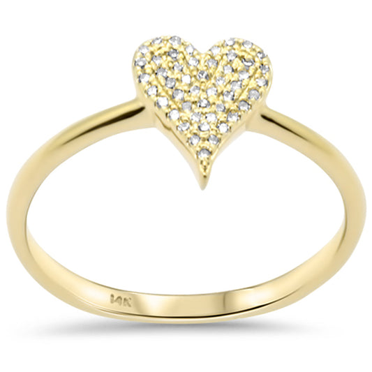 Muse Jewelry .09ct G SI 14K Yellow Gold Diamond Heart Shape Band Ring Size 6.5