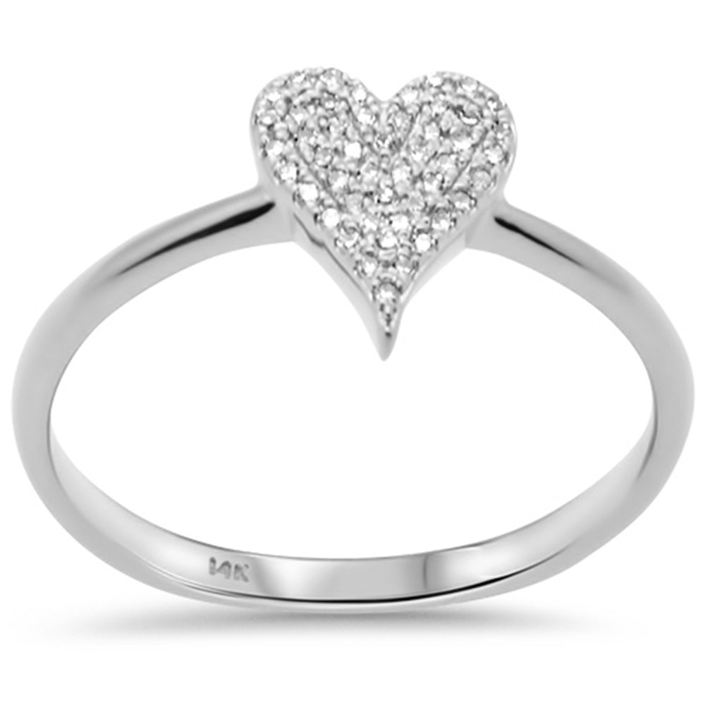 Muse Jewelry .09ct G SI 14K White Gold Diamond Heart Shape Band Ring Size 6.5