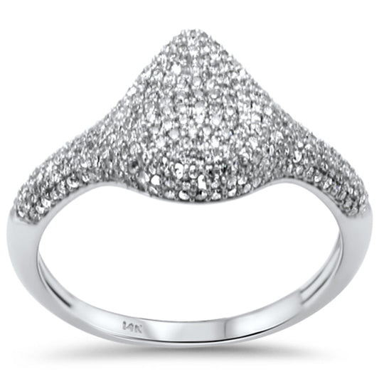 Muse Jewelry .62ct G SI 14K White Gold Diamond Pear Shape Dome Ring Size 6.5