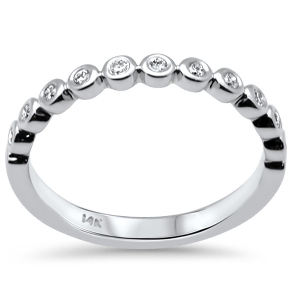 Muse Jewelry .16ct G SI 14K White Gold Diamond Bezel Set Band Ring Size 6.5