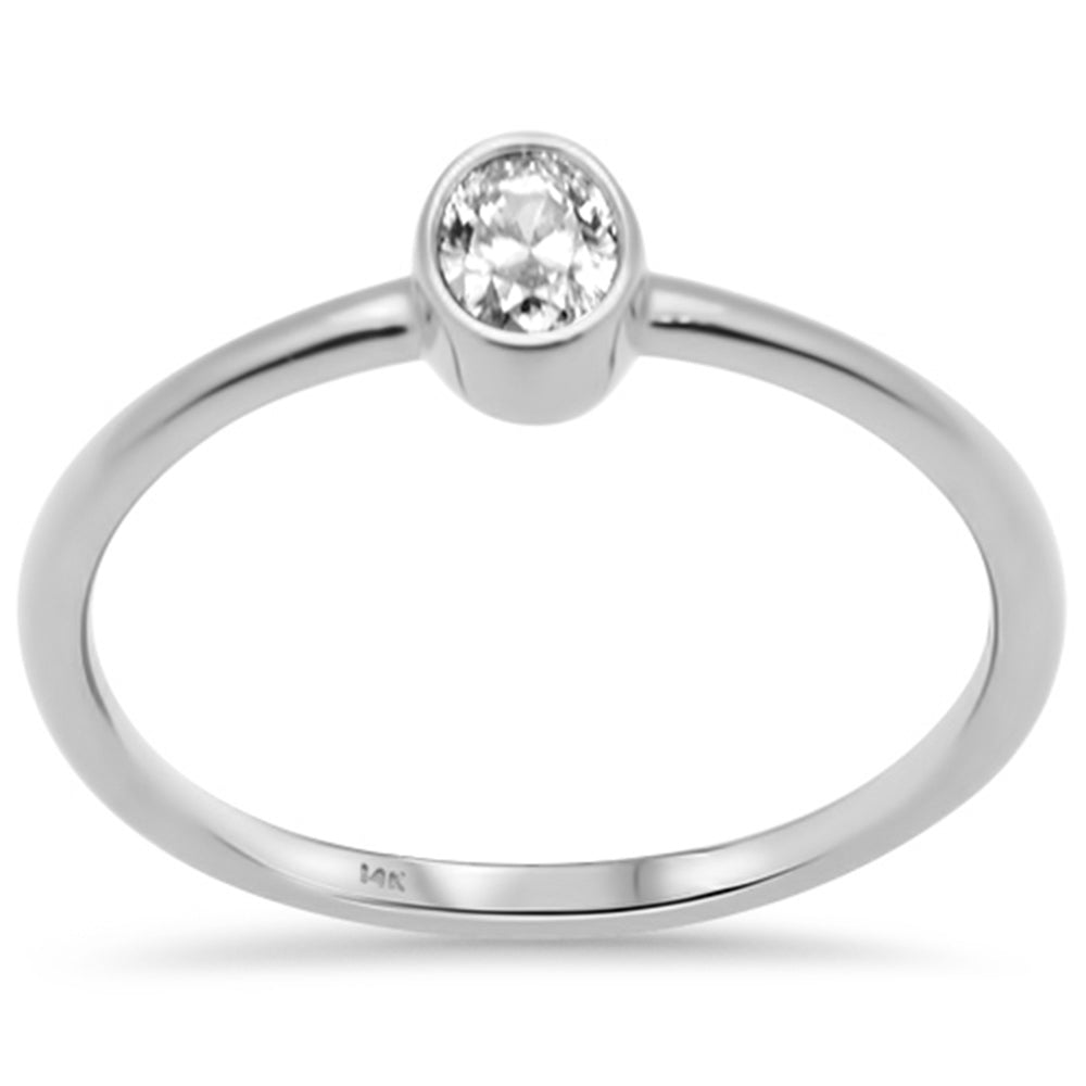 Muse Jewelry .22ct G SI 14K White Gold Round Shaped Bezel Set Solitaire Ring Size 6.5