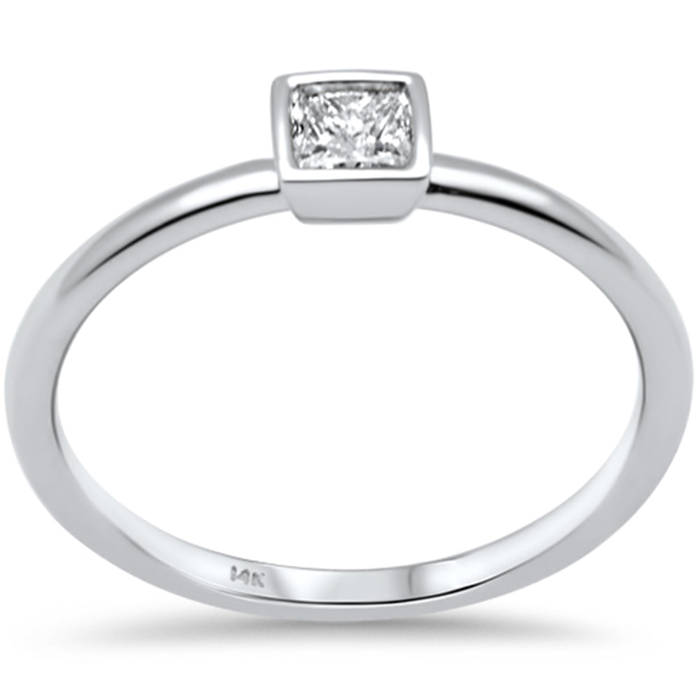 Muse Jewelry .21ct G SI 14K White Gold Princess Cut Diamond Ring Size 6.5