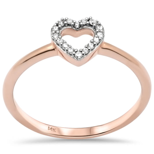 Muse Jewelry .08ct G SI 14K Rose Gold Diamond Heart Shape Ring Size 6.5