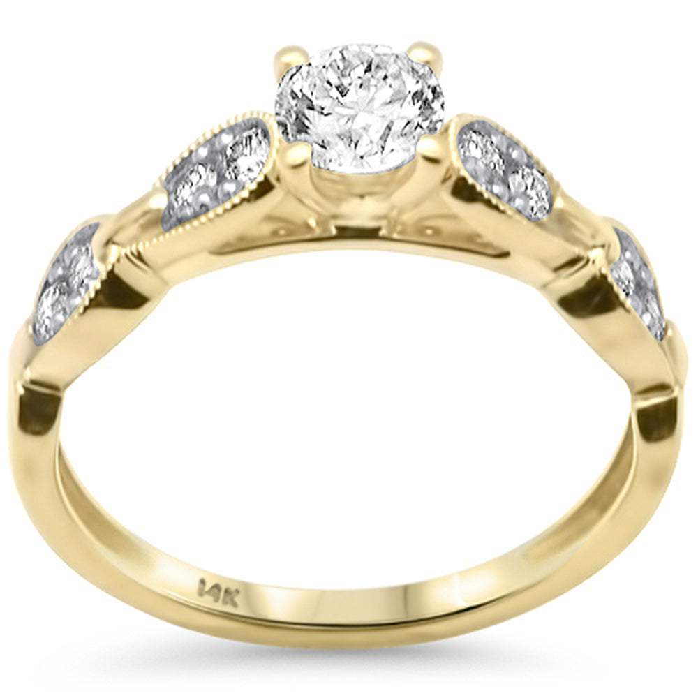 Muse Jewelry .74ct G SI 14K Yellow Gold Round Diamond Engagement Ring Size 6.5