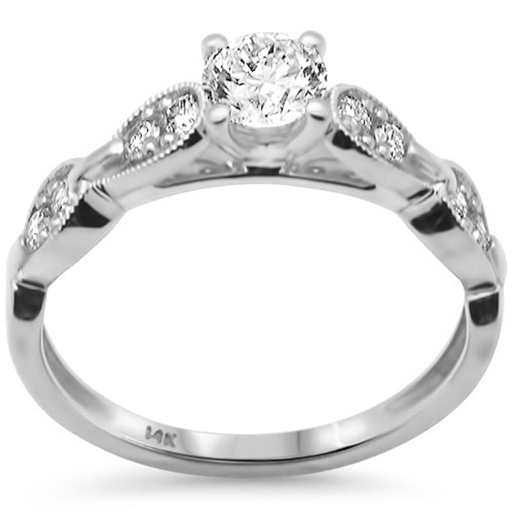 Muse Jewelry .74ct G SI 14K White Gold Round Diamond Engagement Ring Size 6.5