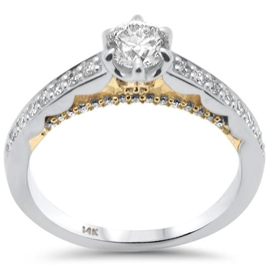 Muse Jewelry .82ct G SI 14K Two Tone Gold Round Diamond Engagement Ring Size 6.5