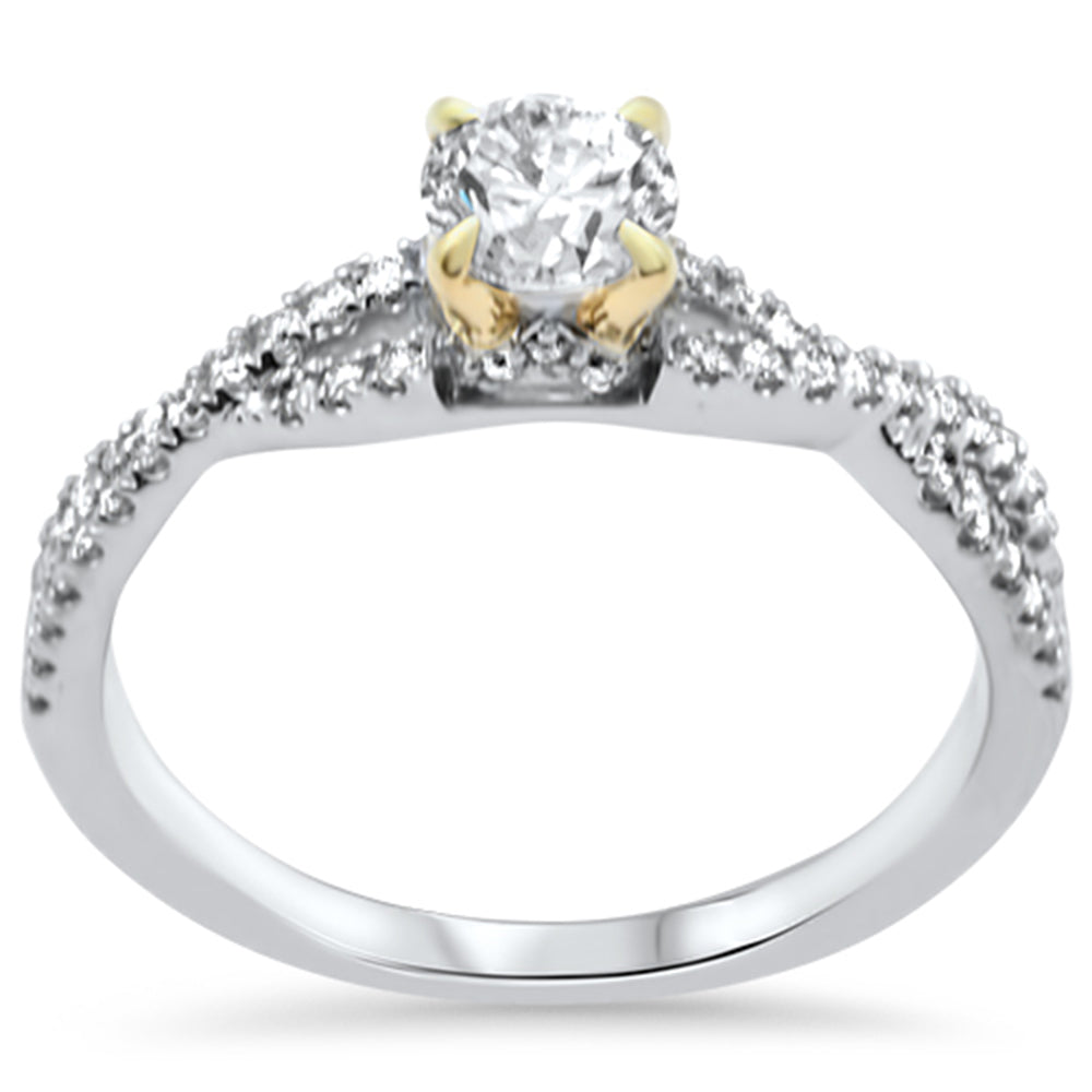 Muse Jewelry .75ct G SI 14K Two Tone Gold Round Diamond Engagement Ring Size 6.5