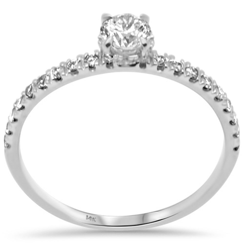 Muse Jewelry .54ct G SI 14K White Gold Round Diamond Engagement Ring Size 6.5