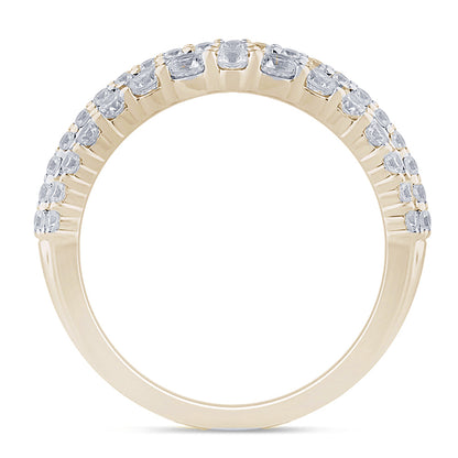 Muse Jewelry .79ct G SI 14K Yellow Gold Diamond Curve Band Ring Size 6.5