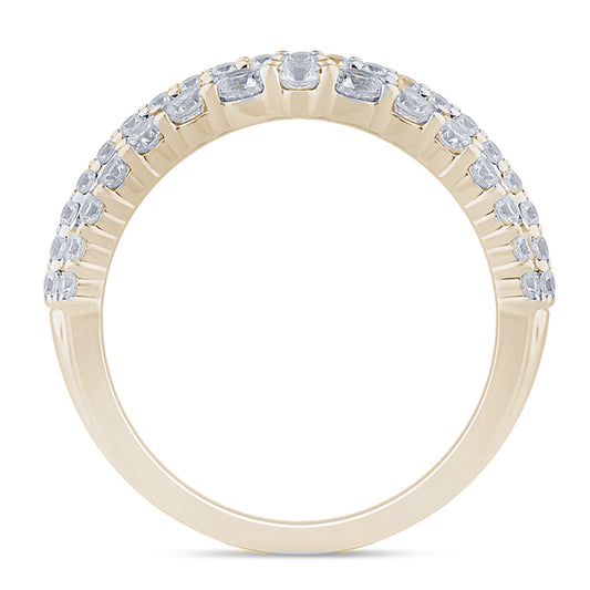 Muse Jewelry .79ct G SI 14K Yellow Gold Diamond Curve Band Ring Size 6.5
