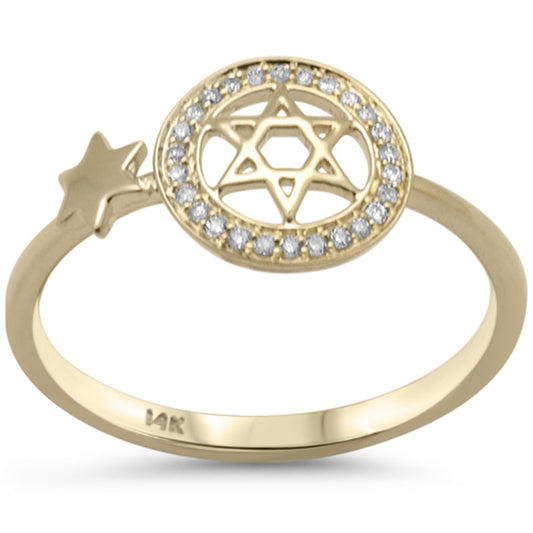 Muse Jewelry .08ct G SI 14K Yellow Gold Diamond Star of David Ring Size 6.5