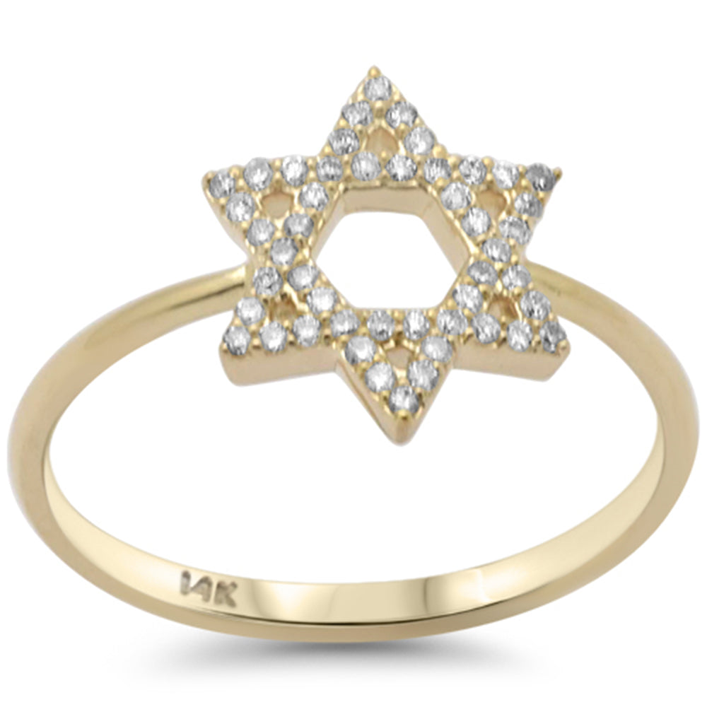 Muse Jewelry .17ct G SI 14K Yellow Gold Diamond Star of David Ring Size 6.5