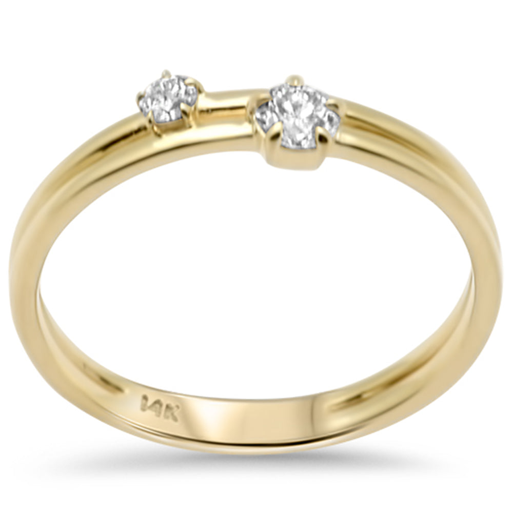 Muse Jewelry .22ct G SI 14K Yellow Gold Diamond 2-Stone Ring Size 6.5