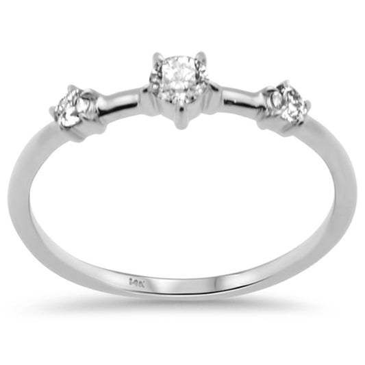 Muse Jewelry .26ct G SI 14K White Gold Diamond 3-Stone Ring Size 6.5