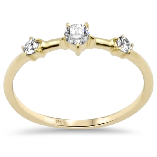 Muse Jewelry .26ct G SI 14K Yellow Gold Diamond 3-Stone Ring Size 6.5