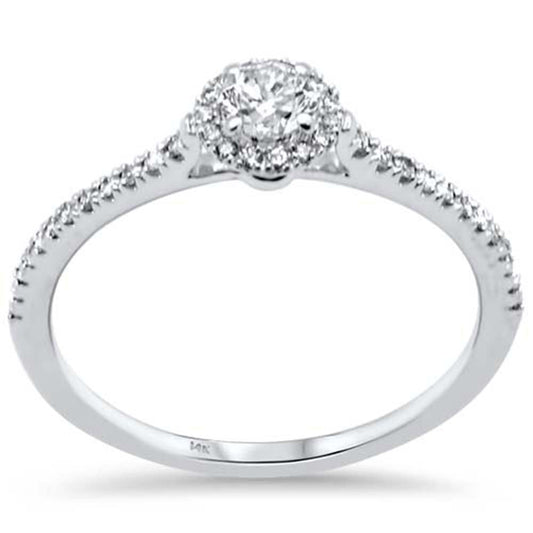 Muse Jewelry .39ct G SI 14K White Gold Diamond Round Shape Engagement Ring Size 6.5