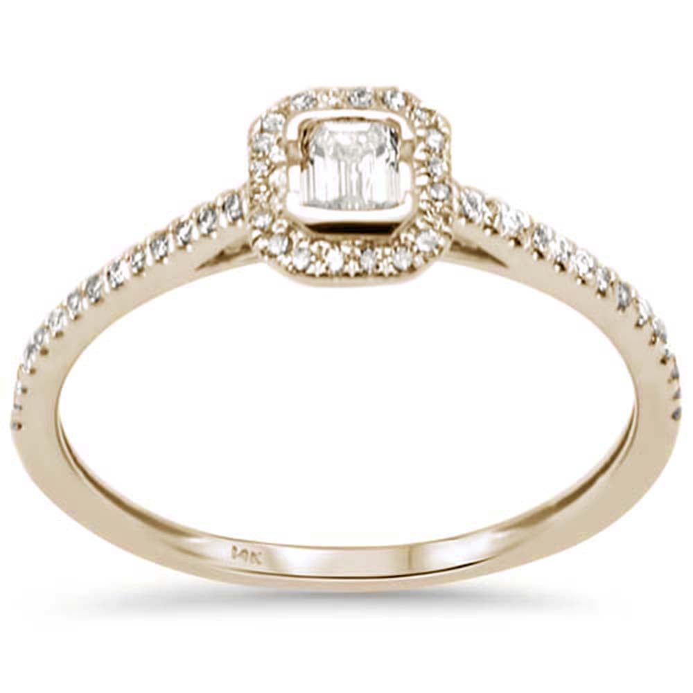 Muse Jewelry .37ct G SI 14K Yellow Gold Emerald Cut Diamond Solitaire Engagement Ring Size 6.5