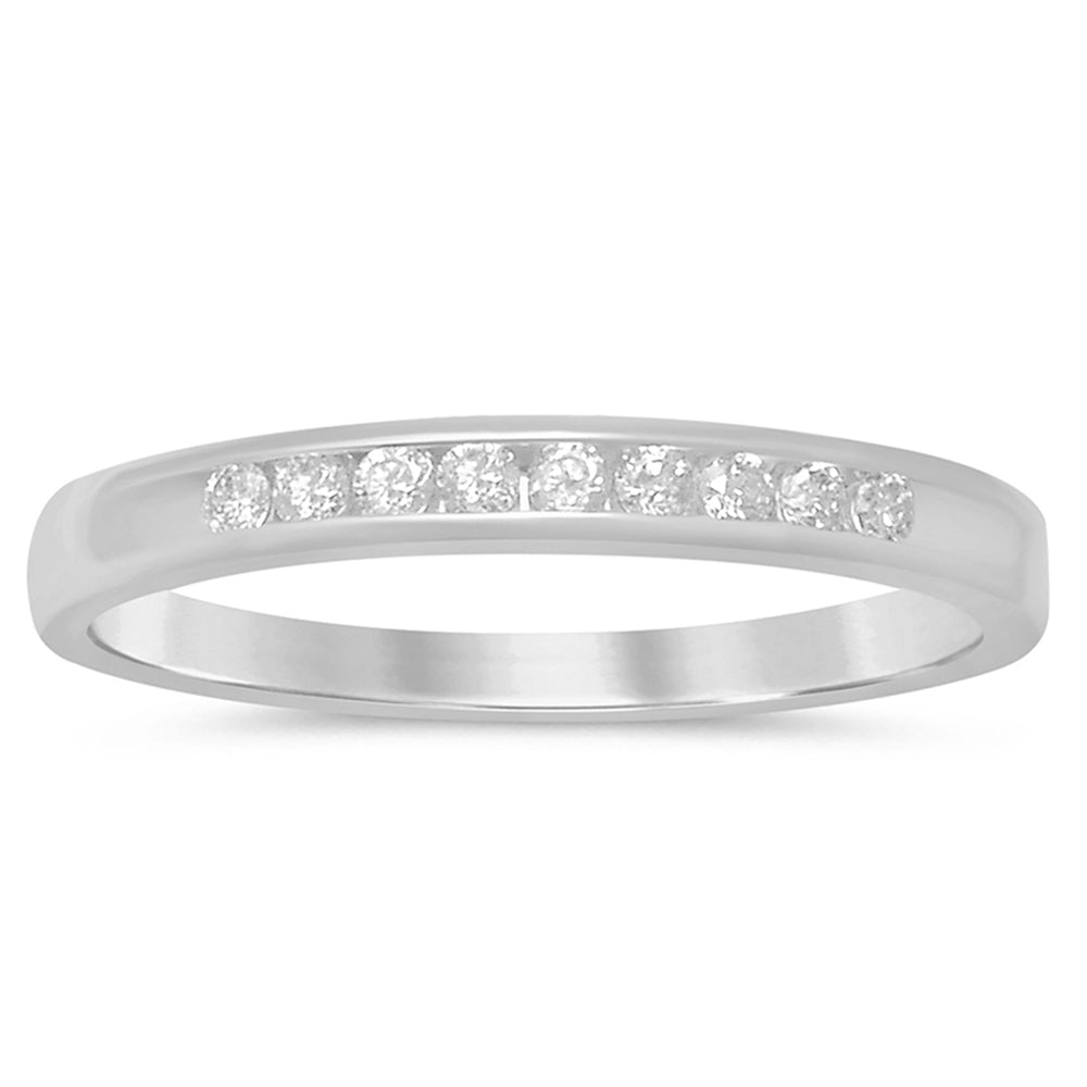 Muse Jewelry .17ct G SI 14K White Gold Diamond Wedding Band Size 6.5