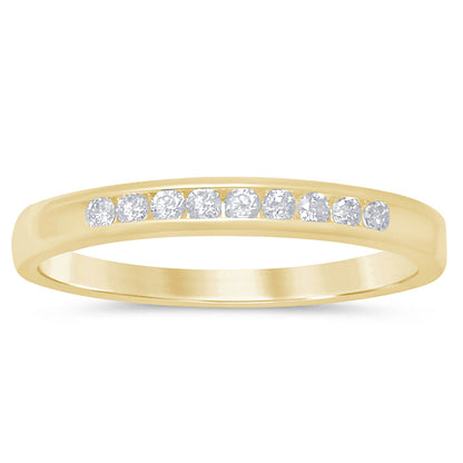 Muse Jewelry .17ct G SI 14K Yellow Gold Diamond Wedding Band Size 6.5