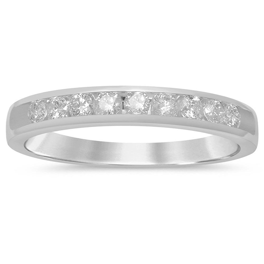 Muse Jewelry .21ct G SI 14K White Gold Diamond Wedding Band Size 6.5