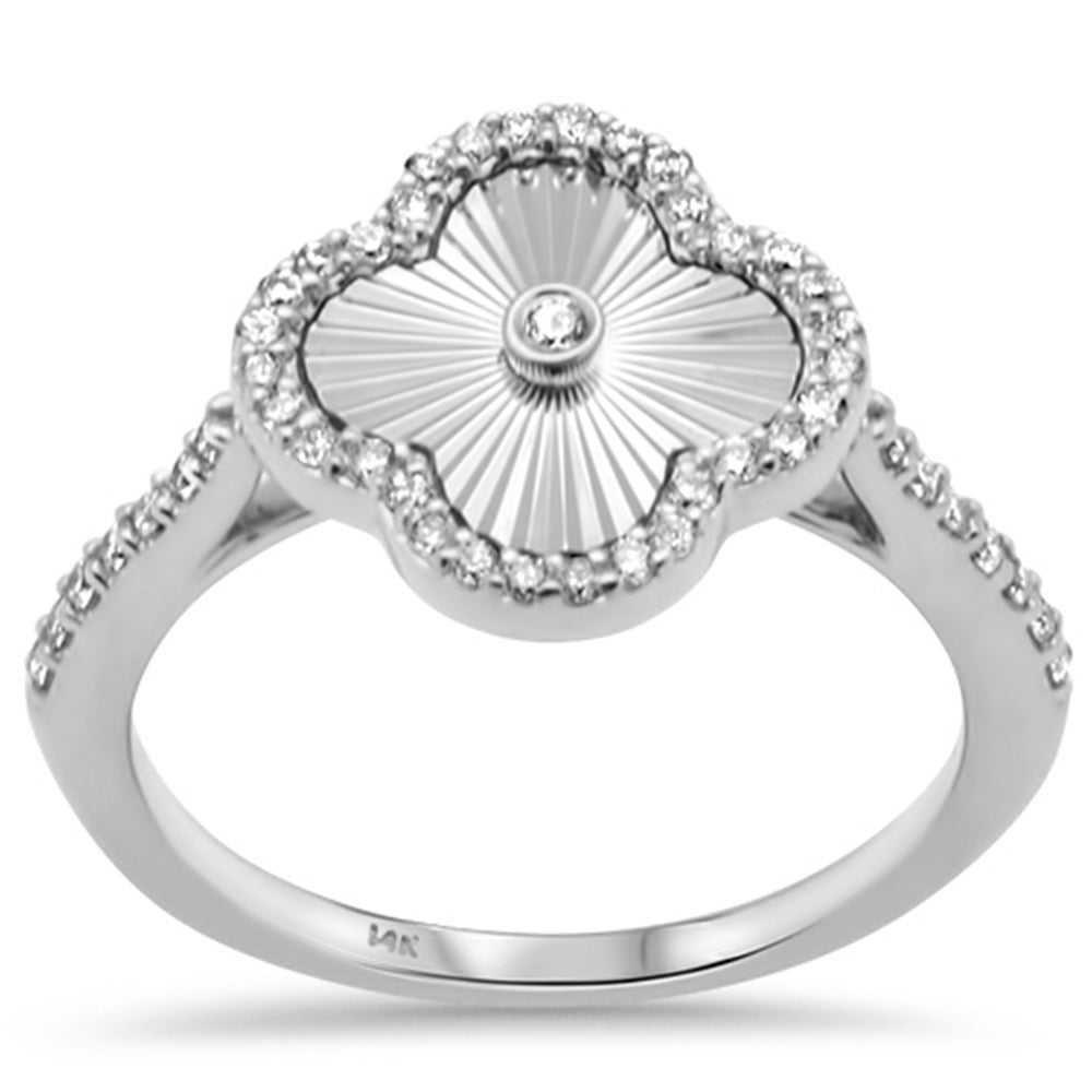 Muse Jewelry .27ct G SI 14K White Gold Diamond Clover Ring Size 6.5