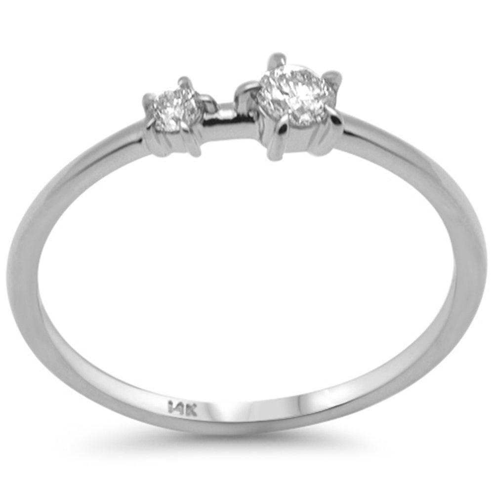 Muse Jewelry .22ct G SI 14K White Gold Diamond 2-Stone Ring Size 6.5