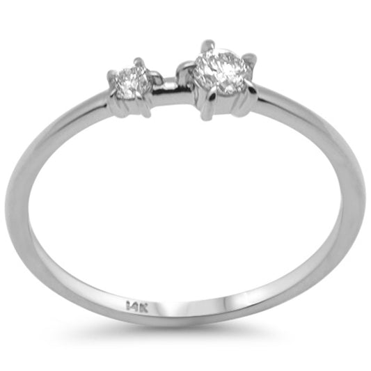 Muse Jewelry .22ct G SI 14K White Gold Diamond 2-Stone Ring Size 6.5