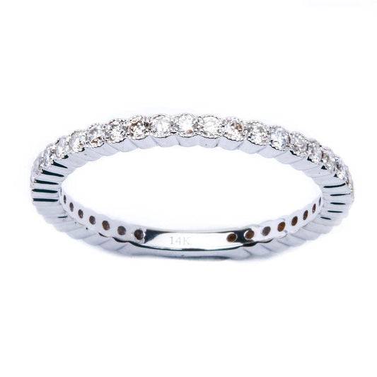 Muse Jewelry .42ct Bezel Set Eternity Round Diamond Wedding Stackable Anniversary Band