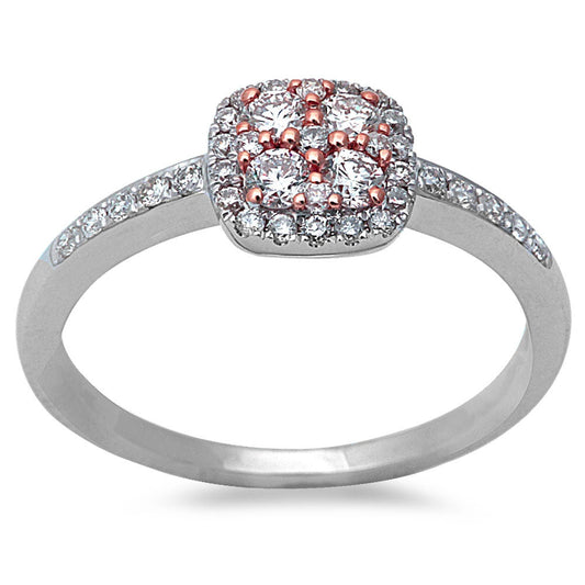 Muse Jewelry .44ct Round Diamond 14kt White & Rose Gold Two tone Engagement Promise Ring