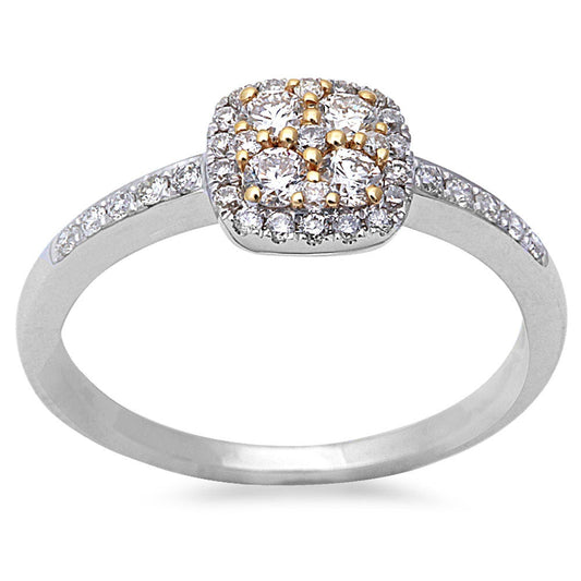 Muse Jewelry .44ct Round Diamond 14kt White & Yellow Gold Two tone Engagement Promise Ring