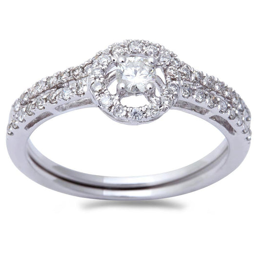 Muse Jewelry .48ct E SI1 Round Diamond Two Piece Engagement & Wedding Band Bridal Set