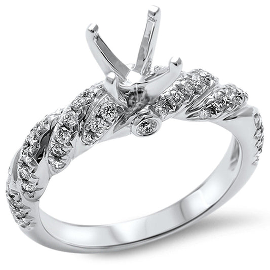 Muse Jewelry E VS .50ct Unique Round Diamond Solitaire Engagement Ring 14kt White Gold