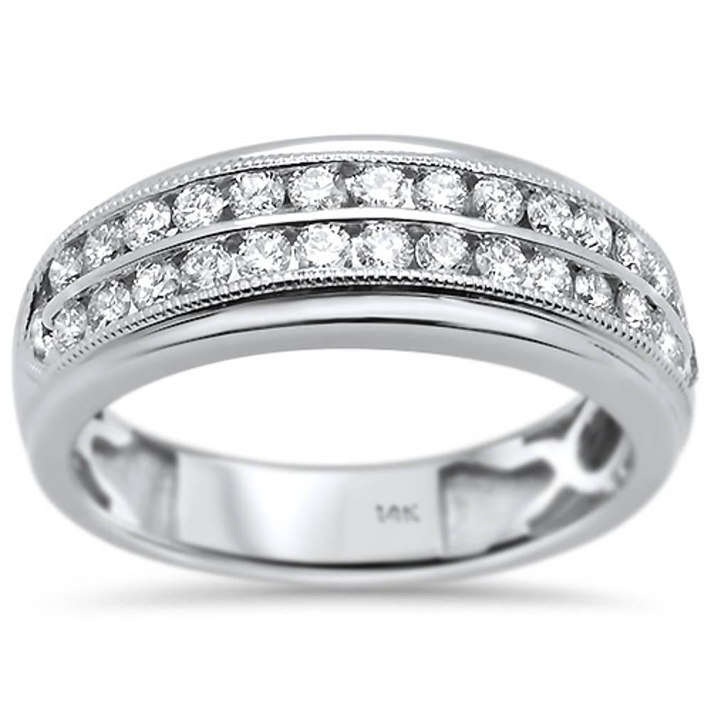 Muse Jewelry .98ct 14k White Gold Men's Diamond Channel Set Wedding Band Rinze 10