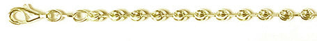 Muse Jewelry 300-3MM Yellow Gold Plated Moon Cut Chain Made in Italy Available in 7"-30" inches NEW