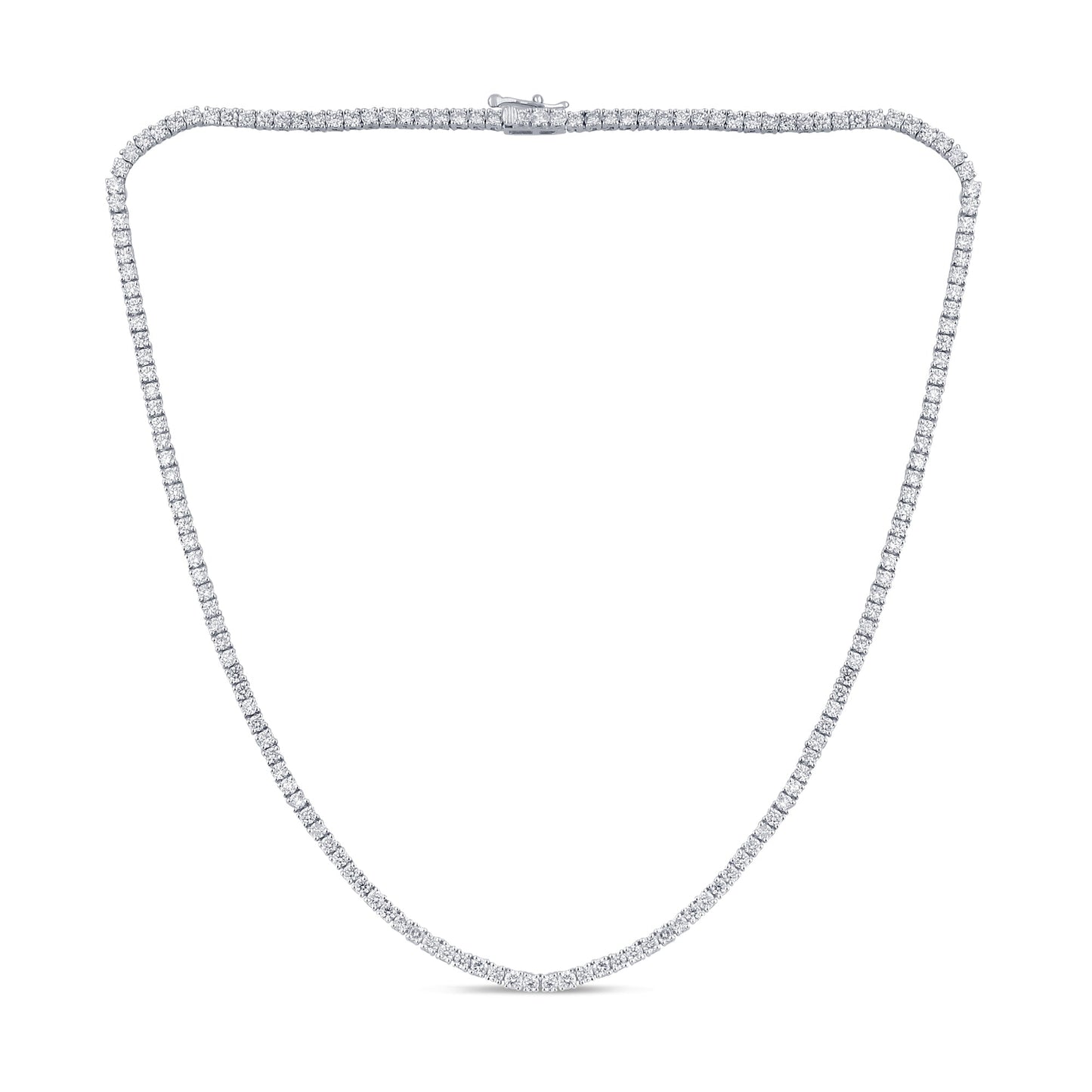 Muse Jewelry 7.13ct G SI 14K White Gold Diamond Tennis Necklace 16"