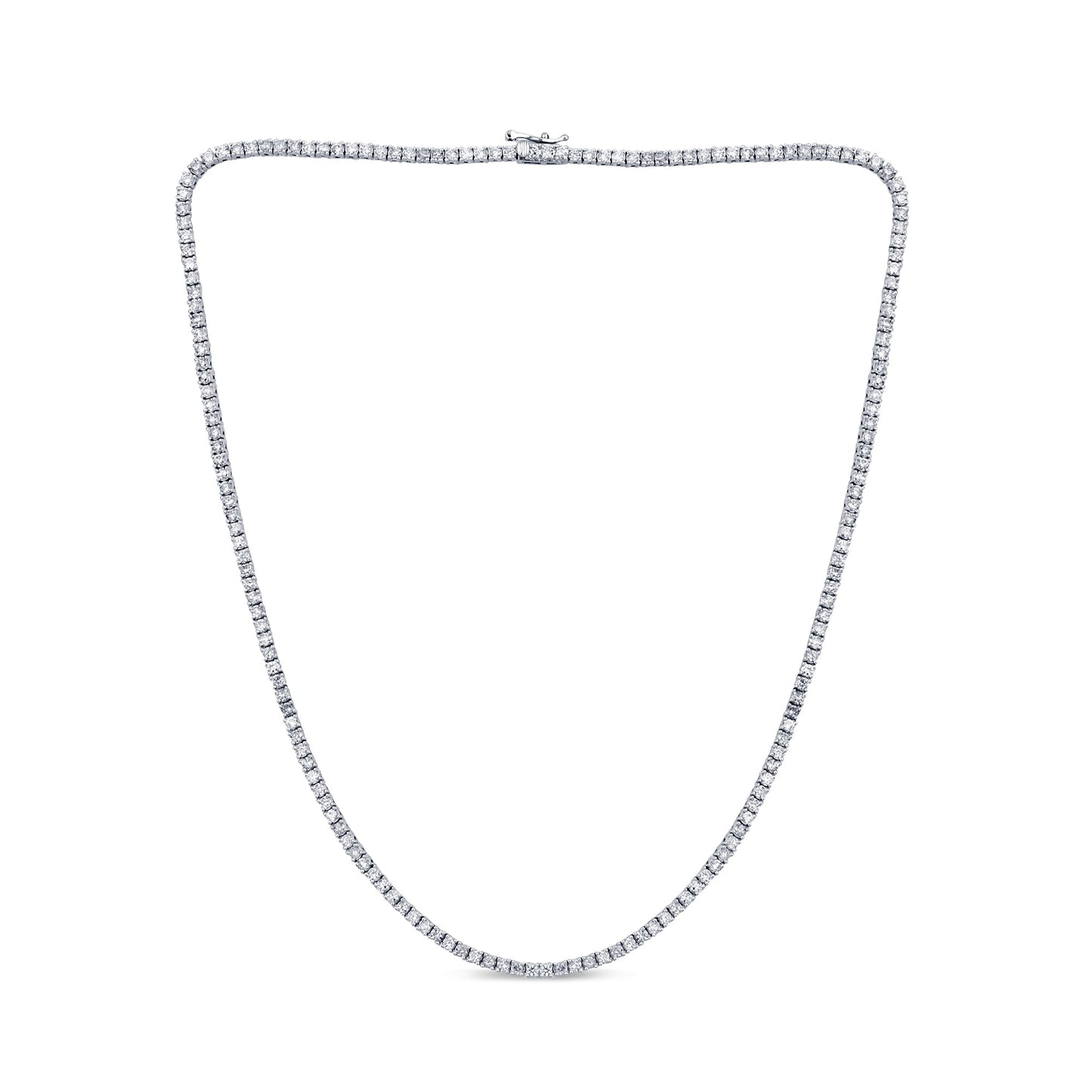 Muse Jewelry 10.72ct G SI 14K White Gold Diamond Tennis Necklace 18" Long
