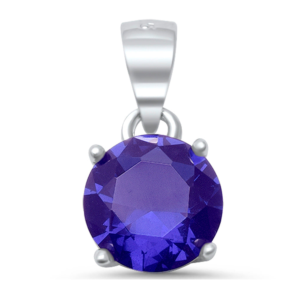 Muse Jewelry Round Tanzanite .925 Sterling Solitaire Pendant