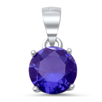 Muse Jewelry Round Tanzanite .925 Sterling Solitaire Pendant