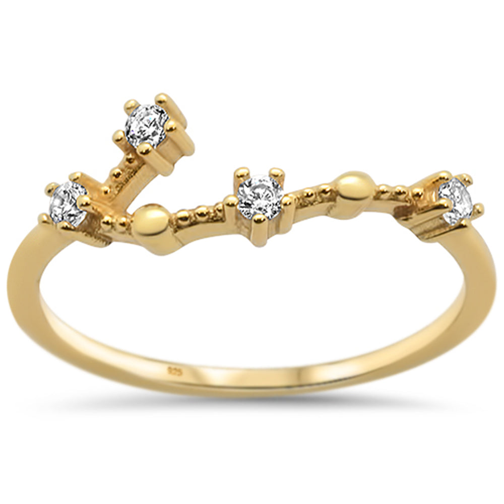 Muse Jewelry Yellow Gold Cubic Zirconia Constellation Design Band Ring