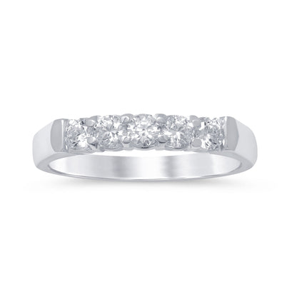 Muse Jewelry .55ct G SI 14K White Gold Diamond 5-Stone Ring Band