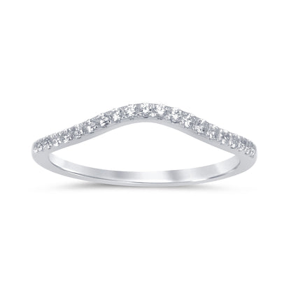 Muse Jewelry .19ct 14k White Gold Stackable Wedding Anniversary Diamond Rinze 6.5