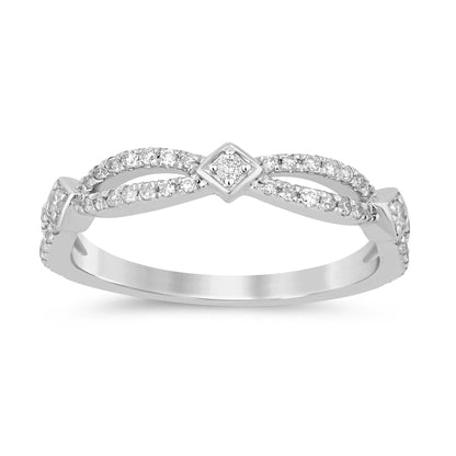 Muse Jewelry .26ct G SI 14K White Gold Women's Ring Band Size 7