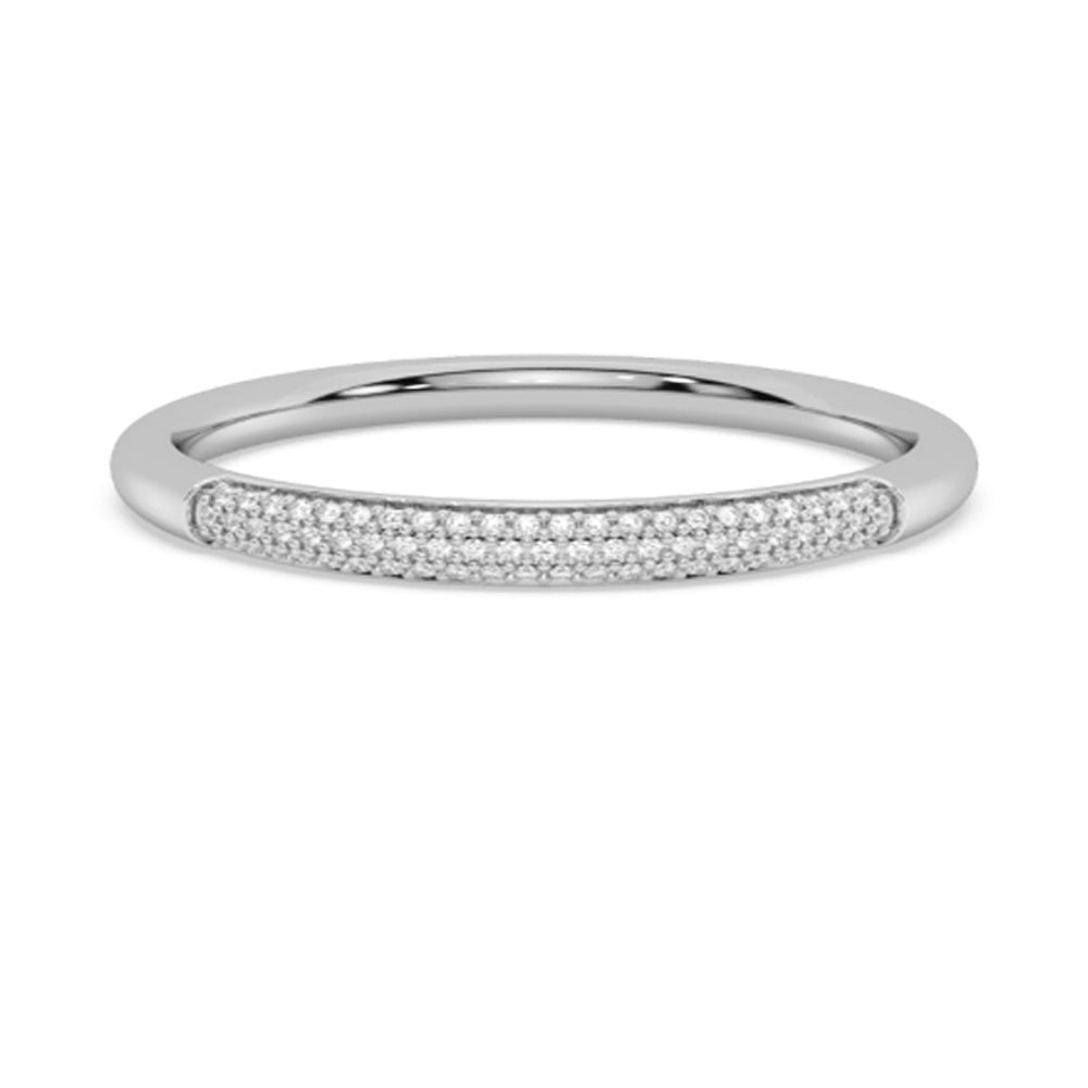 Muse Jewelry .10ct G SI 14K White Gold Diamond Petite Anniversary Wedding Band Ring Size 6.5