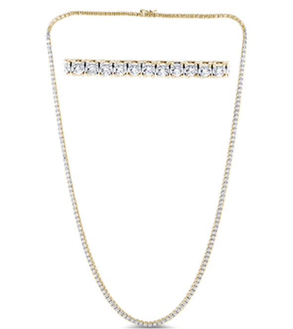 Muse Jewelry 5.05ct G SI 14K Yellow Gold Diamond Tennis Necklace 16" Long