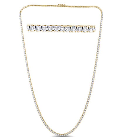 Muse Jewelry 5.05ct G SI 14K Yellow Gold Diamond Tennis Necklace 16" Long