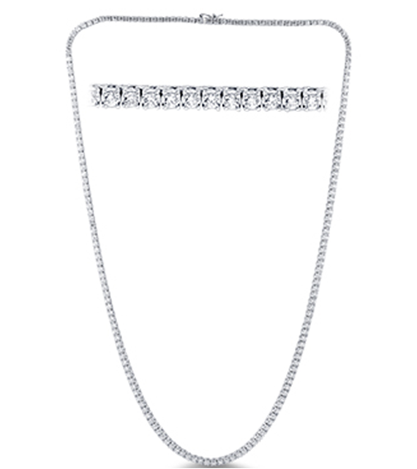 Muse Jewelry 5.01ct G SI 14K White Gold Diamond Tennis Necklace 16" Long