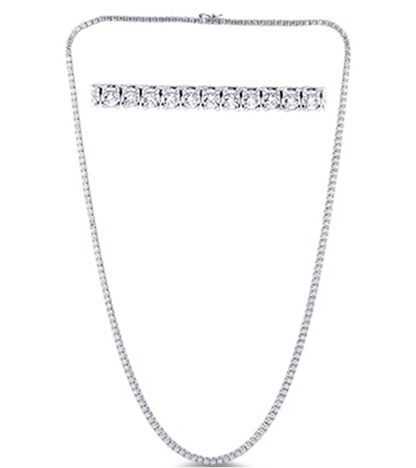 Muse Jewelry 5.01ct G SI 14K White Gold Diamond Tennis Necklace 16" Long